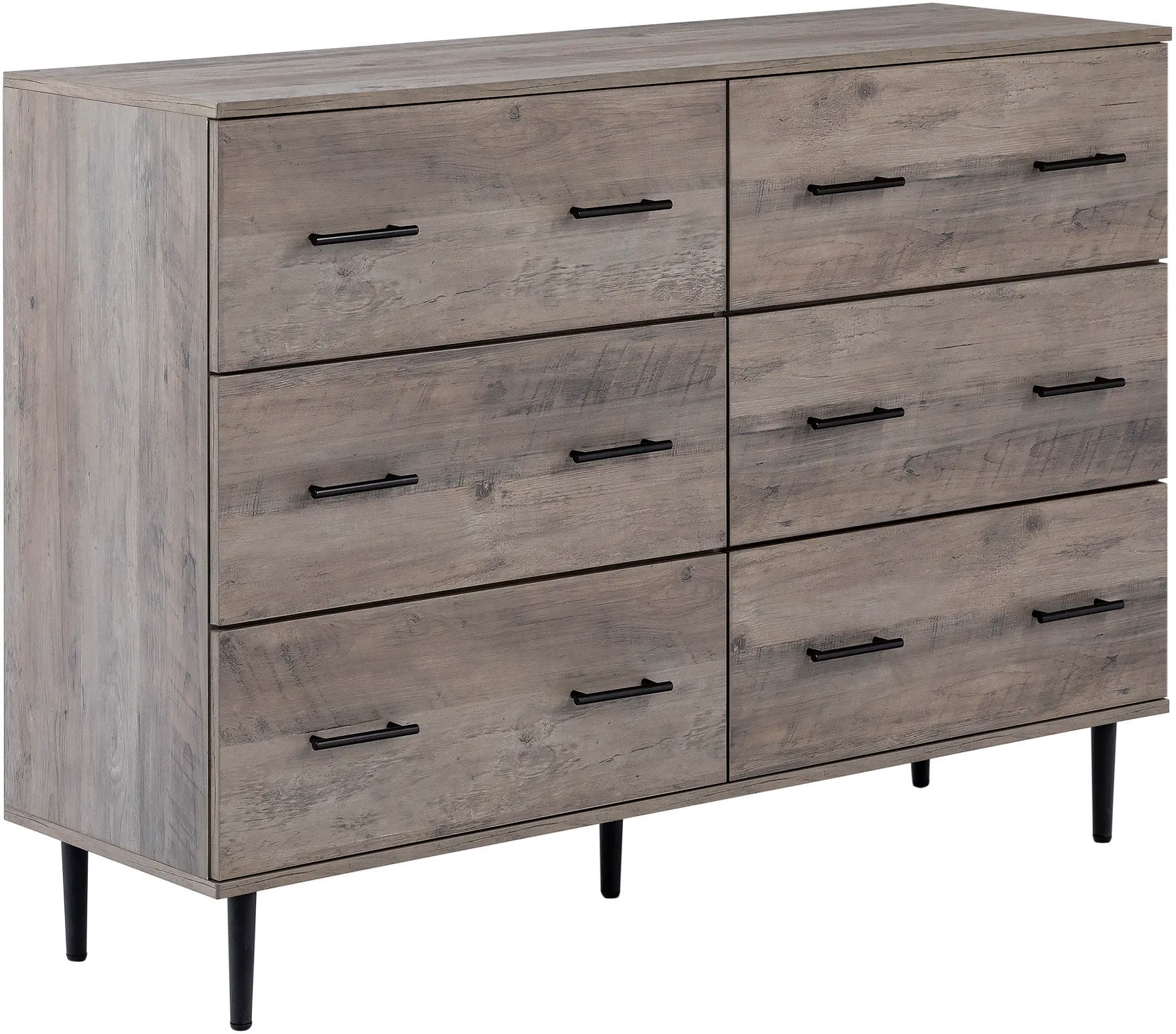 BU52SV6DGW Modern Wood 6-Drawer Chest - Grey Wash-3