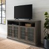 Slate Grey 58 Inch Classic Glass Door TV Stand