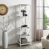 White Metal 61 Inch Metal Wood Bookcase - Modern Farmhouse