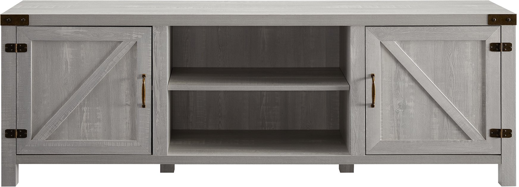 W70BDSDST Gray 70 Inch TV Stand - Barn Door-2