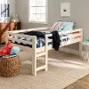 BWJRTOLWH Contemporary White Solid Pine Twin Low Loft Bed - Amelia