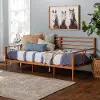 BRSPDBCA Mid Century Caramel Spindle Low Twin Daybed - Walker Edison