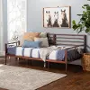 BRSPDBWT Mid Century Brown Spindle Low Twin Daybed - Sea Shell