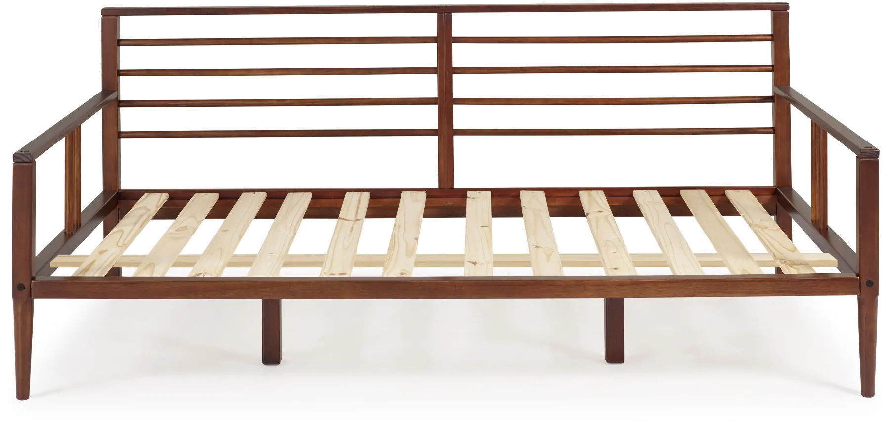 BRSPDBWT Mid Century Brown Spindle Low Twin Daybed - Sea Shell-3