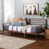 BRSPDBWT Mid Century Brown Spindle Low Twin Daybed - Walker Edison
