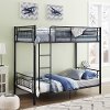 Black Mesh Metal Twin-Over-Twin Bunk Bed - Dahlia