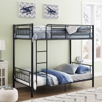 BTOTMMBL Black Mesh Metal Twin-Over-Twin Bunk Bed - Dahlia-1
