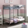 Gray Mesh Metal Twin-Over-Twin Bunk Bed - Dahlia