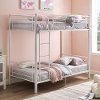 White Mesh Metal Twin-Over-Twin Bunk Bed - Dahlia