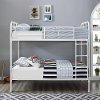 Industrial Wood and White Metal Twin-Over-Twin Bunk Bed - Geranium
