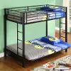 BTOFBL Black Metal Twin-Over-Full Bunk Bed with Futon- Walker Edison