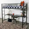 BTOZBL Contemporary Black Twin Loft Bed with Workstation - Walker Edison