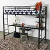 BTOZBL Contemporary Black Twin Loft Bed with Workstation - Zinnia