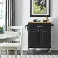 4506-95 Black Rolling Kitchen Cart - Dolly Madison