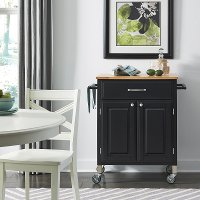 Black Rolling Kitchen Cart - Dolly Madison