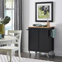 Black Rolling Kitchen Cart - Dolly Madison-2