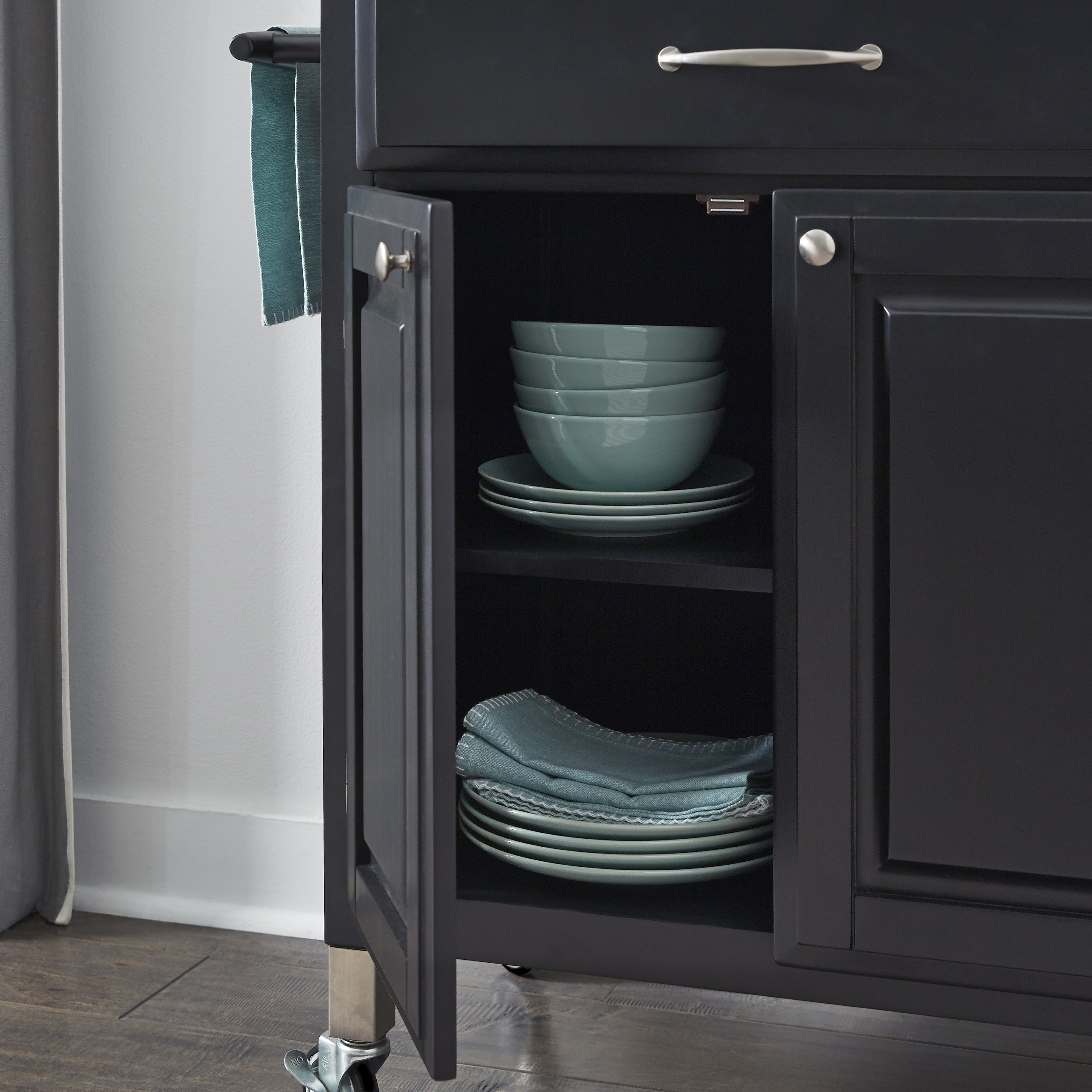 Black Rolling Kitchen Cart - Dolly Madison-3
