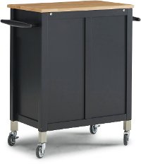 Black Rolling Kitchen Cart - Dolly Madison-7