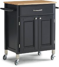 Black Rolling Kitchen Cart - Dolly Madison-8