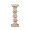 Clearance 13 Inch Wooden Banded Bead Candle Holder