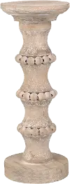 Clearance 13 Inch Wooden Banded Bead Candle Holder