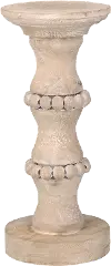 11 Inch Wooden Banded Bead Candle Holder