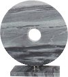 16 Inch Gray Marble Disk with Base