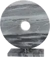 16 Inch Gray Marble Disk with Base