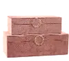 12 Inch Blush Pink Velvet Wood Jewelry Box
