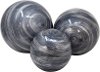 4 Inch Beige, Blue and Gray Metal Orb