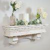 36 Inch Distressed White Wood Shelf
