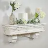 36 Inch Distressed White Wood Shelf