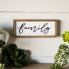 White, Black and Light Brown Family Metal and Wood Sign