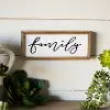 White, Black and Light Brown Family Metal and Wood Sign