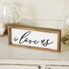 Light Brown, White and Black I Love Us Wood Frame Sign
