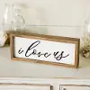 Light Brown, White and Black I Love Us Wood Frame Sign