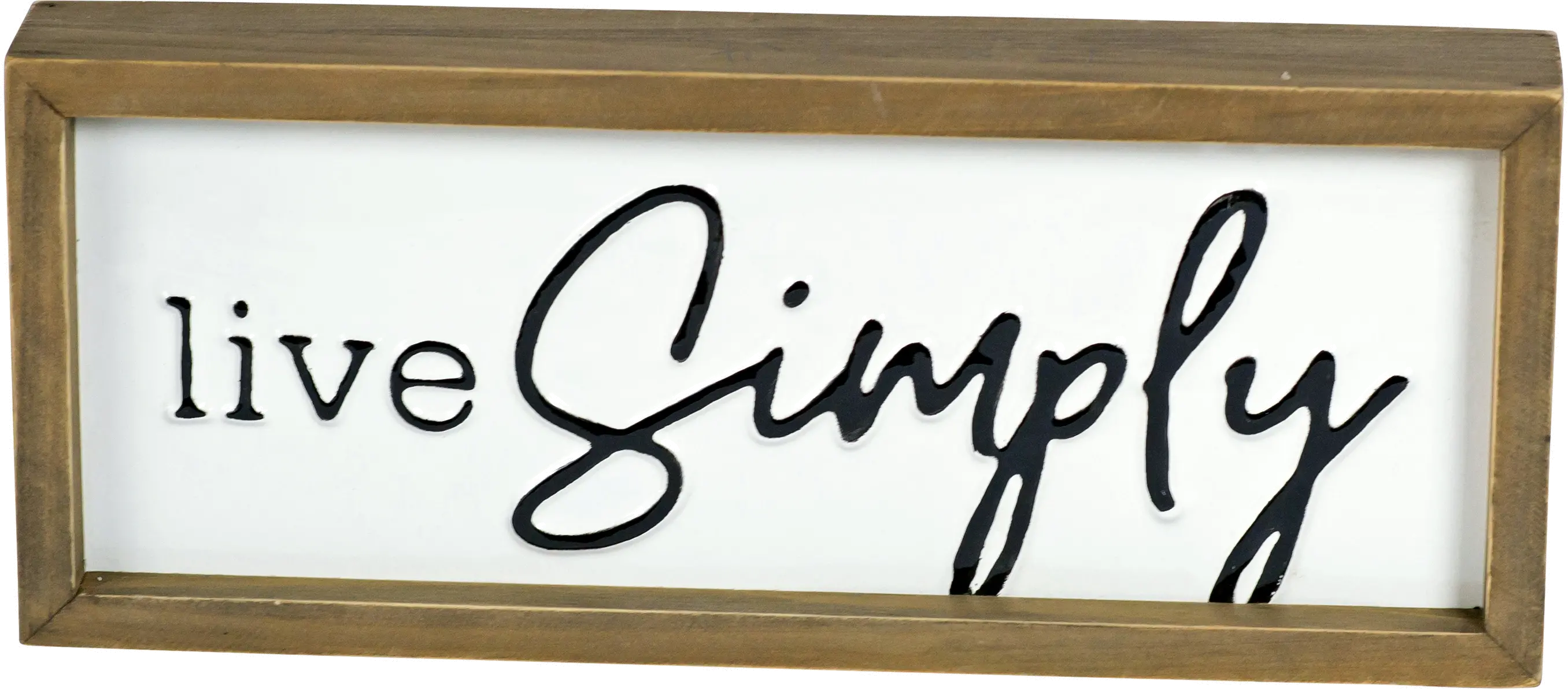 Black and White Live Simply Wood Frame Sign-2