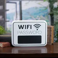Black and White Metal WiFi Sign