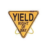 Yellow Standing Yield Metal Tabletop Sign-2