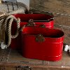 10 Inch Red Metal Bucket with Handle