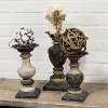 8 Inch Distressed Black and Brown Wood Candle Holder