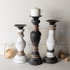 12 Inch Distressed Black and Brown Candle Holder