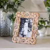 Carved Wood and White Wash Scroll Detail 5x7 Picture Frame