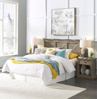 Rustic Gray King Headboard and Nightstand - Mountain Lodge-1