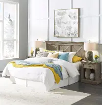 Rustic Gray King Headboard and Nightstand - Mountain Lodge