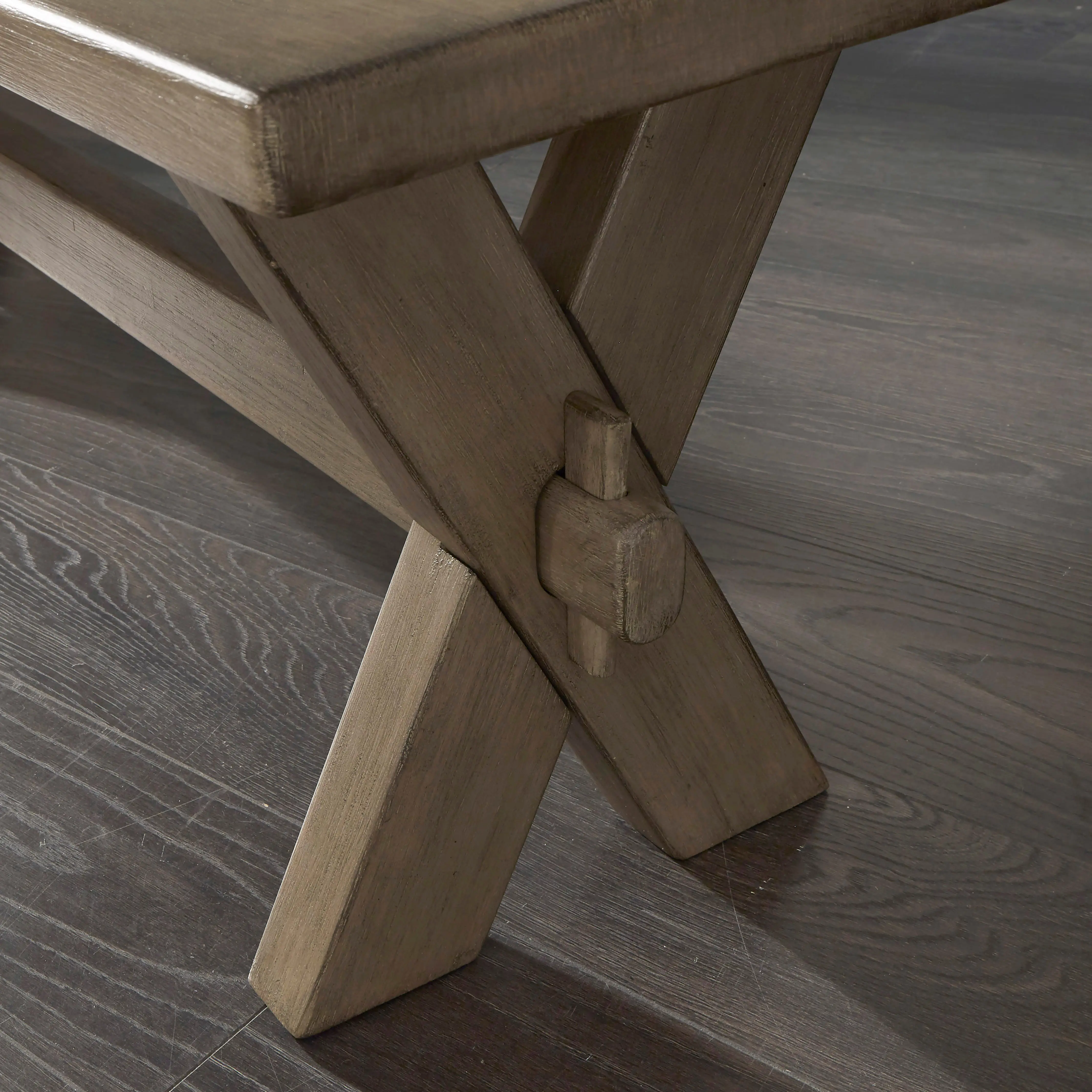 Rustic Lodge Gray Dining Room Bench - Mountain Lodge-3