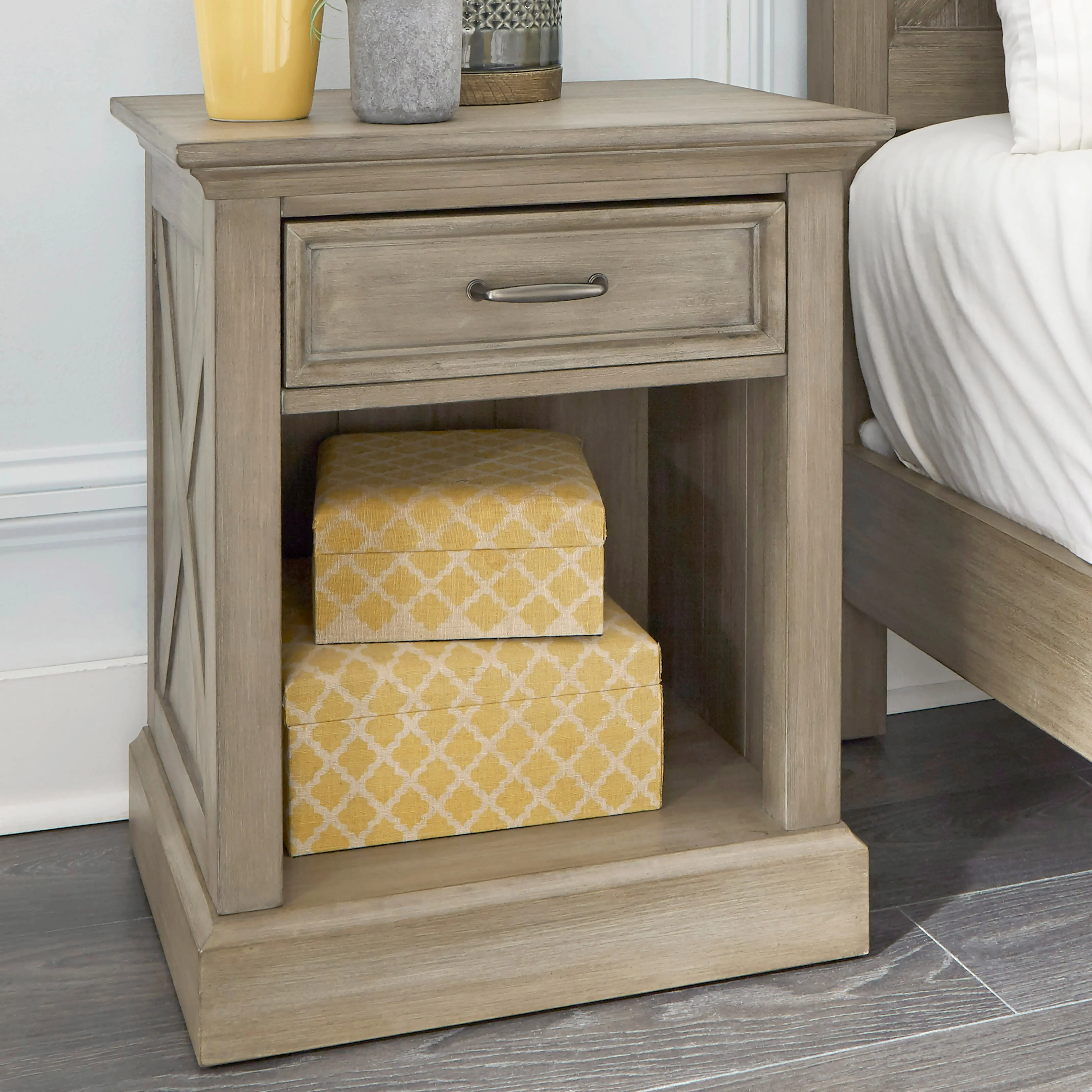 Classic Rustic Gray Nightstand - Mountain Lodge-1