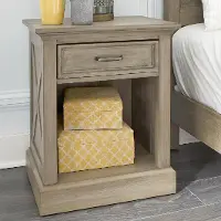 Classic Rustic Gray Nightstand - Mountain Lodge