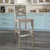 5525-88 Rustic Gray X Back Bar Stool - Mountain Lodge