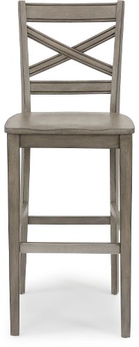 Rustic Gray X Back Bar Stool - Mountain Lodge-5
